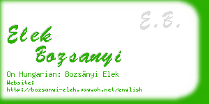 elek bozsanyi business card